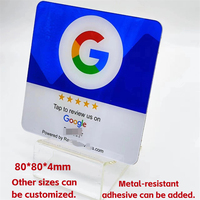 Carte de visite en acrylique NFC à vente chaude pour hôtel et paiement, puce NTAG213/215, logo et couleur personnalisés, protocole ISO/IEC 14443A