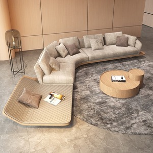 Sofá de Tela con Esquinas Curvas Extra Grandes, Diseño <span class=keywords><strong>Italiano</strong></span> Minimalista de Lujo para Villa y Apartamento en Edificio de Gran Altura - Product Image 2