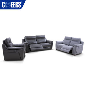 MANWAH चीयर्स यूरो चमड़े पावर Reclining कमरे में रहने वाले सोफे 2 + 2 + 1 असबाबवाला सोफा सेट के साथ यूएसबी के लिए कमरे में रहने वाले - Product Image 1