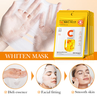 BIOAQUA Masque Visage Coréen à la Vitamine C, Doux et Lissant, Hydratant, Antioxydant et Éclaircissant, Soin de Beauté