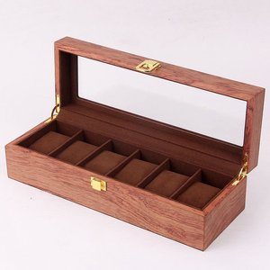 Wooden <b>Watch</b> Storage Box With Inner Lining Customizable Size Rectangle Dustproof Jewelry Display <b>Case</b> For Gift Packaging - Product Image 4