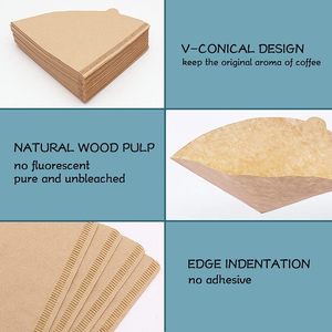 Filtres à café personnalisés en papier, taille 02, <span class=keywords><strong>200</strong></span> unités, naturels non blanchis, jetables, pour cafetières à filtre et usage en barista - Product Image 5
