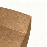 Plateau en papier kraft brun jetable imprimé sur mesure |   Plateau de service pour la restauration rapide résistant à la graisse |   Boîte d'emballage pour nachos biodégradable