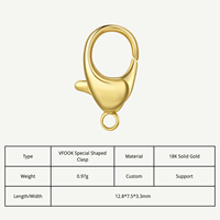 VFOOK Findings Meilleures ventes Bijoux en or véritable AU750 sans nickel 14K 18K Fermoir mousqueton de connexion pour colliers et bracelets pour la création de bijoux DIY