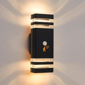 Luci esterne <span class=keywords><strong>con</strong></span> <span class=keywords><strong>sensore</strong></span> di movimento PIR da parete per esterni alimentate da rete quadrata porta anteriore luce LED luce <span class=keywords><strong>esterna</strong></span> - Product Image 1