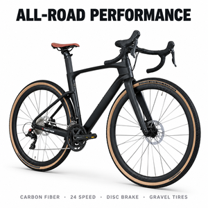 Vélo en fibre de carbone GRAVEL-V3 RS 24 vitesses, course, avec freins à disque et câblage interne complet, 700*40C, 9,9 kg, V3-RS - Roues en aluminium 24 vitesses - Product Image 2