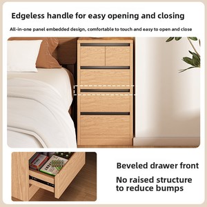 Tủ lưu trữ Bàn Cạnh Giường ngủ nhà phòng ngủ Tủ đầu giường 2025 mới phong cách Bắc Âu rắn gỗ bên bàn bàn tủ lưu trữ - Product Image 3