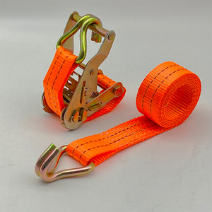 Correa de trinquete de poliéster de 38 mm con doble gancho en J para amarre de carga - Product Image 3