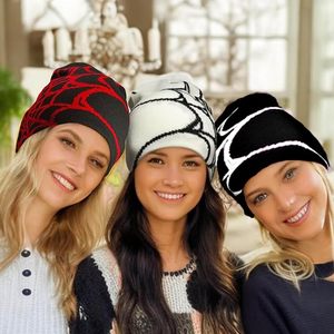 מותאם אישית עכביש גותי אינטרנט y2k jquard beanie כובעים beny cuffs רך החורף חם כובע גולגולת עבור נשים גברים - Product Image 4
