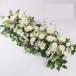 Arranjo de flores artificiais para decoração de casamento, flor de fundo de simulação de arte em ferro, adereços de parede, flor de orientação para trilhos