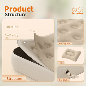 <b>Inflatable</b> Headboard Bed Removable Air Mattress Rectangular Minimalist Style For Indoor Outdoor Camping Home Use - Product Image 5