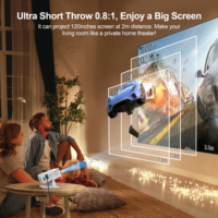 Projecteur portable HD pour la maison HA109, projecteur LCD 720P pour chambre à coucher, dortoir, mini projecteur Android 11 sans fil avec fonction jeu