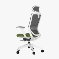 Chaise de bureau ergonomique à dossier haut en tissu maillé avec appui-tête et roulettes, hauteur réglable, design contemporain