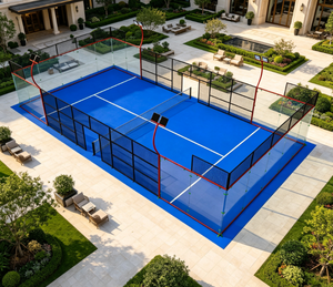 Pista de Pádel Super Panorámica con Césped Azul Completo, Estructura de Acero Galvanizado, Césped de PE de 12 mm, Complejo Residencial SPD-02 - Product Image 1