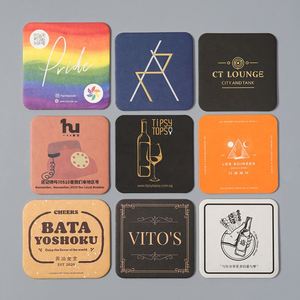 กระดาษรองแก้วแบบใช้แล้วทิ้งพิมพ์ลายแบบ Letterpress พร้อมฟอยล์สีทอง สำหรับบาร์ ร้านอาหาร ของขวัญส่งเสริมการขาย - Product Image 1