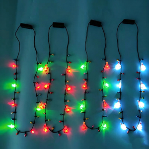 Hot Sell Plastic LED <b>Light</b> up Christmas Xmas <b>Bulb</b> Necklaces Colorful Glow 3D Design Environment-Friendly Bulk <b>Decor</b> - Product Image 2