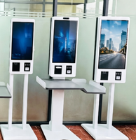 Terminal de commande en libre-service vertical Yingtouch de 23,6 pouces, résolution 1920x1080, numérisation, caisse enregistreuse, impression de petites reçus