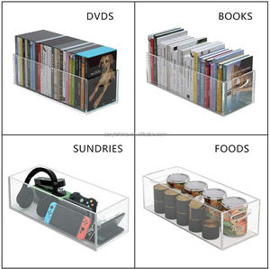 Usine en gros personnalisé clair acrylique <span class=keywords><strong>CD</strong></span> organisateur support environ 50 LP stockage adapté pour 7 ou 12 pouces disque vinyle - Product Image 5