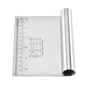 Thép không gỉ DIY Baking trang trí Công cụ Pastry scraper fondant thìa xẻng cạnh bột cắt với quy mô vật liệu kim loại - Product Image 2