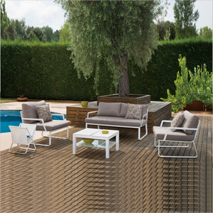 Canapé d'angle en aluminium <span class=keywords><strong>noir</strong></span> résistant aux intempéries pour hôtel et complexe hôtelier, mobilier <span class=keywords><strong>de</strong></span> <span class=keywords><strong>jardin</strong></span> combiné pour patio et extérieur - Product Image 6