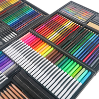 Set de Dibujo SINOART Deluxe de 140 Piezas con Técnicas Mixtas, Marcadores de Acuarela, Lápices de Colores para Bocetos, Lápices de Acuarela y Pasteles Suaves