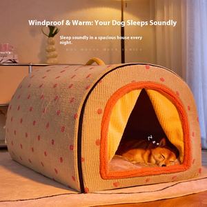 Winter Herfst Massief Pluche Huis Hond Kat Bed Warm Afneembaar Wasbaar Milieuvriendelijk All Season Golden Retriever Grote Hond Ingesloten - Product Image 4