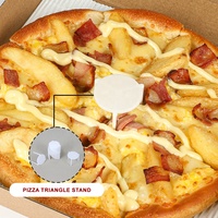 Boîte à pizza en papier kraft au fini mat imprimé personnalisé avec support triangulaire en papier ondulé pour usage industriel alimentaire