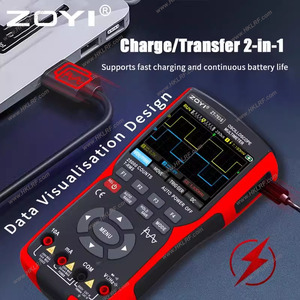 Zoyi ZT-703S 3-in-1 đa chức năng cầm tay kỹ thuật số vạn năng 50MHz 2CH Oscilloscope & tín hiệu Máy phát điện - Product Image 2