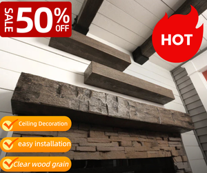 คานเพดานลายไม้เทียมพรีเมียม - คานตกแต่งโพลียูรีเทนกันน้ำสำหรับตกแต่งภายในสไตล์ชนบท บ้านไร่ และบ้านพักตากอากาศ - Product Image 3