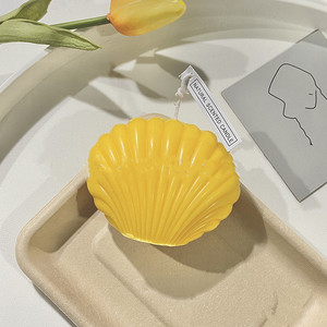 Desktop-Studio Kreative Niedliche Fächerförmige Muschelkerze, Kleine Handgemachte Rauchfreie Sojawachs-Feiertagsdekoration Geschenk - Product Image 3