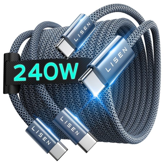 LISEN Low Price   240W C to C  Cable 6.6 Ft Charger Cable  C to C Charger Cable Fast Charging