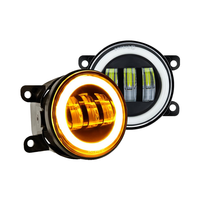 Feux de route LED 3,5 pouces 90 mm, anneau halo bleu/rouge, DRL, phare antibrouillard, étanche, 60 W, feux de jour, 12 V, nouvelle arrivée