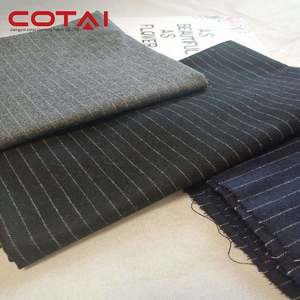 280 gsm 50% wol enkelzijdig flanellen melton wollen stof 1cm witte streep op voorraad 420g/<span class=keywords><strong>m</strong></span> in de aanbieding fabriekslevering - Product Image 5