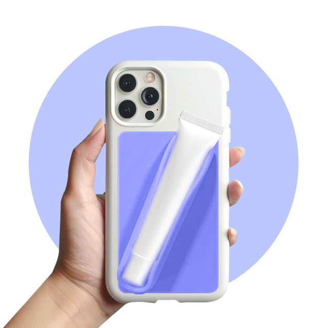 Custom Silicone Adhesive Suction Cup Lipstick Holder with Peptide Lip Gloss Silicone Lip Balm Holder Keychain