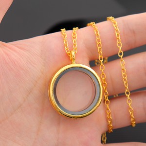 Neuankömmling Runde Glas Foto rahmen Halskette Zierliche Edelstahl kette zu öffnen Diy Anhänger Halskette Geschenke für Frauen Schmuck - Product Image 5