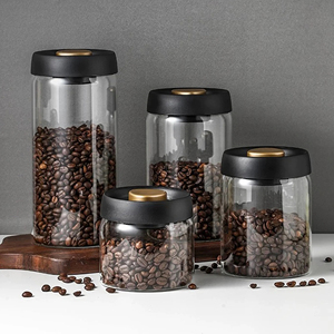 Barattolo di <span class=keywords><strong>Vetro</strong></span> Trasparente con Coperchio <span class=keywords><strong>Sottovuoto</strong></span>, Contenitore per Conservazione Alimenti Sicuro per Cucina Domestica e Conservazione Chicchi di Caffè - Product Image 1