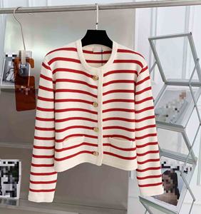 Suéter Holgado a <span class=keywords><strong>Rayas</strong></span> con Cuello Redondo y Botones para Mujer, Estilo Dulce y Versátil para Primavera y Otoño - Product Image 3