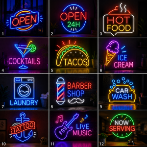 Enseigne néon <span class=keywords><strong>LED</strong></span> personnalisée ouverte 24h/24, lumière néon acrylique personnalisée pour la décoration de vitrine de magasin ou de mur - Product Image 6