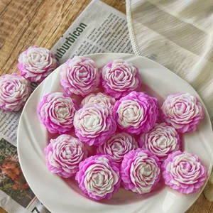 J10-361 Moule en silicone 3 lignes pour petites fleurs, savon artisanal, bonbons, pivoine, bougie d'aromathérapie, pierre diffuseur, DIY - Product Image 4