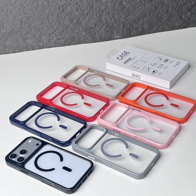Anti-Scratch Back Clear Acrylic Back 2 in 1 Mobile Phone Case Wireless Charging Matte TPU Cover for iPhone 17 16 15 Pro Max