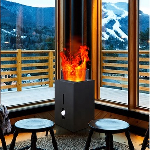 Thiết kế phong cách trong nhà 3D vuông thép nhân tạo hố lửa bảng Dễ dàng chèn Máy tính để bàn hơi nước lò sưởi mục đích trang trí - Product Image 4