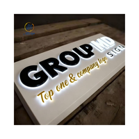 Enseigne lumineuse LED 3D en acrylique avec logo de marque d'entreprise, enseigne publicitaire extérieure personnalisée pour entreprises