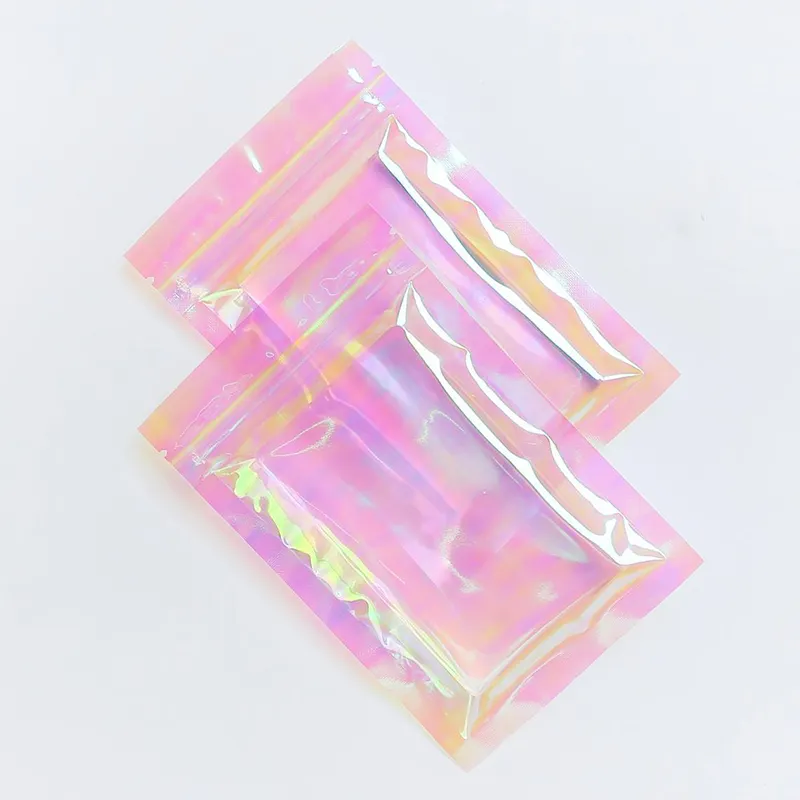 Sacchetti di plastica d'imballaggio della chiusura lampo della chiusura lampo del regalo dei gioielli rosa all'ingrosso piccoli
