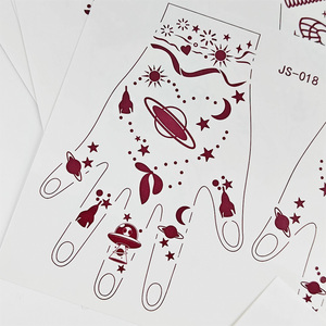 Toptan Çocuklar İçin Kına Dövme Çıkartmaları Beyaz Kahverengi Karikatür Desenli Vücut Çıkartmaları El Ayak Çocuk Boyama Geçici Dövmeler - Product Image 4