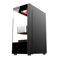 Boîtier d'ordinateur de jeu de bureau de taille moyenne en verre trempé transparent sur deux côtés ARGB ATX de nouvelle conception Ruix