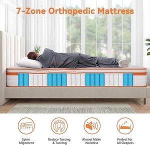 Single <strong>Mattress</strong> 3FT, 10 Inch Gel <strong>Memory</strong> Foam 7 Zone Orthopedic Single <strong>Mattress</strong> Pocket <strong>Sprungs</strong> Wave Foam Hybrid <strong>Mattress</strong> - Product Image 3