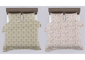 Custom Made 100% Cotton Bedsheets in Different Designs & Various Sizes in <b>Floral</b> & Geometrical Designs in Nice Colourful Print - Product Image 2