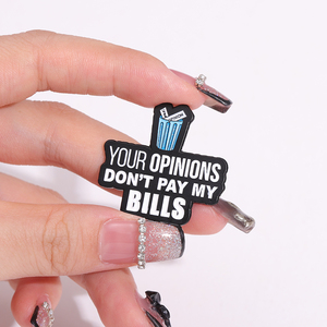 Vos opinions ne paient pas mes factures broche émail broches humoristique citation satirique broches chemise revers Badge bijoux cadeau pour un ami - Product Image 1