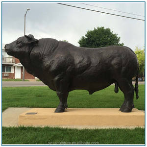 Outdoor Park Art Bronzen Muur Straat Stier Sculptuur Levensgrote Bronzen Koe Standbeeld - Product Image 4