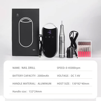 Lime à ongles électrique sans fil rechargeable Yunzuan 45000 tr/min, portable, écran tactile, 2000 mAh, en alliage